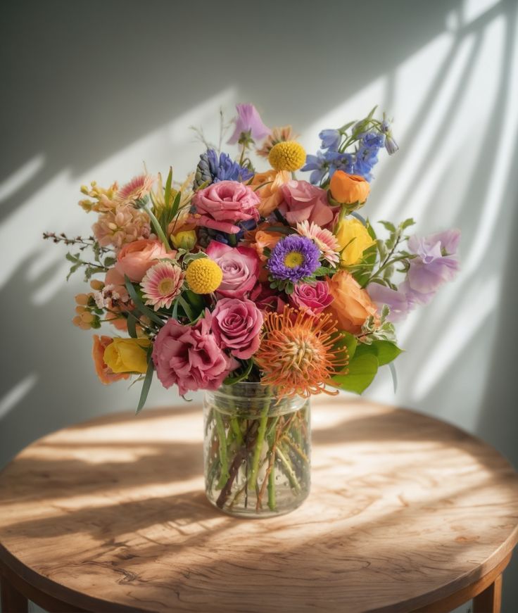 Florist preparing a fresh local delivery